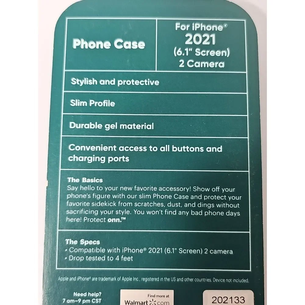 onn. iPhone 13 Phone Case Durable Gel Cellphone Protector 2021 6.1